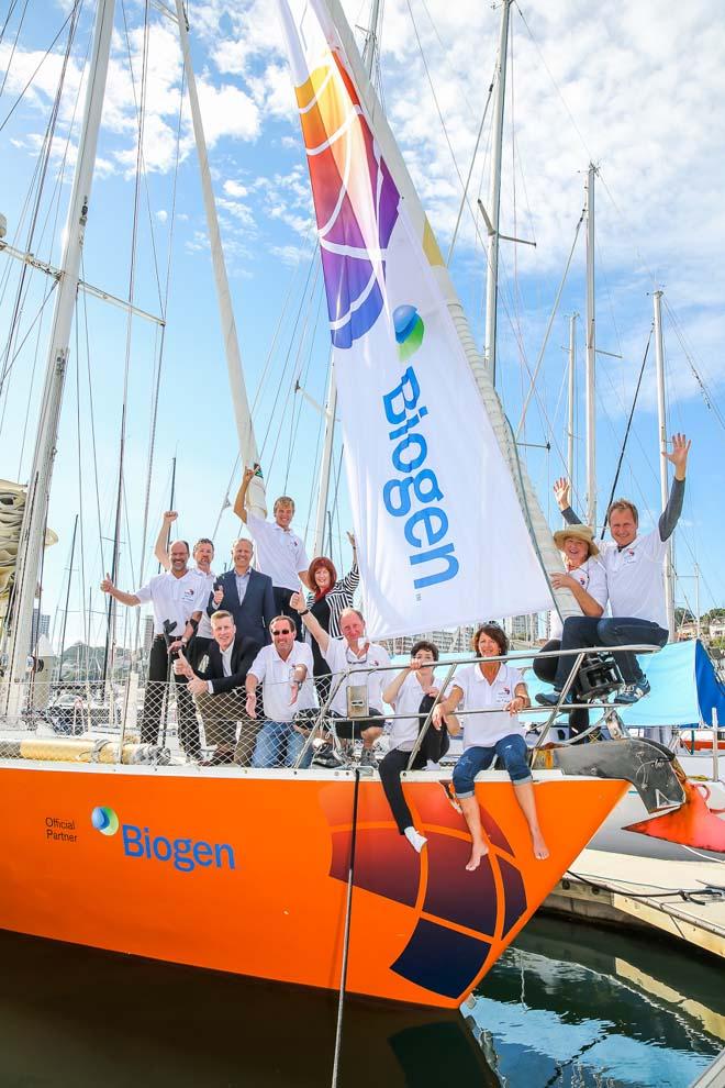 It was all smiles for the official welcome of the Oceans of Hope yacht for World MS Day yesterday at the CYCA © Anna Kucera